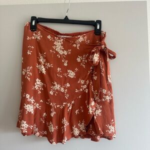 Abercrombie & Fitch Orange Mini Wrap Skirt